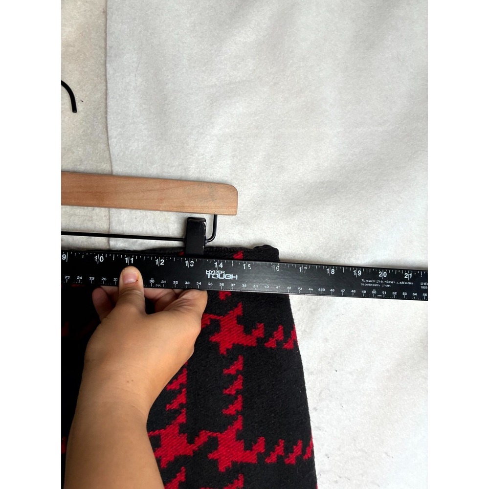 Talbots Straight & Pencil Skirt Women's 10 Black Red Lined Houndstooth Back Zip - Picture 3 of 11